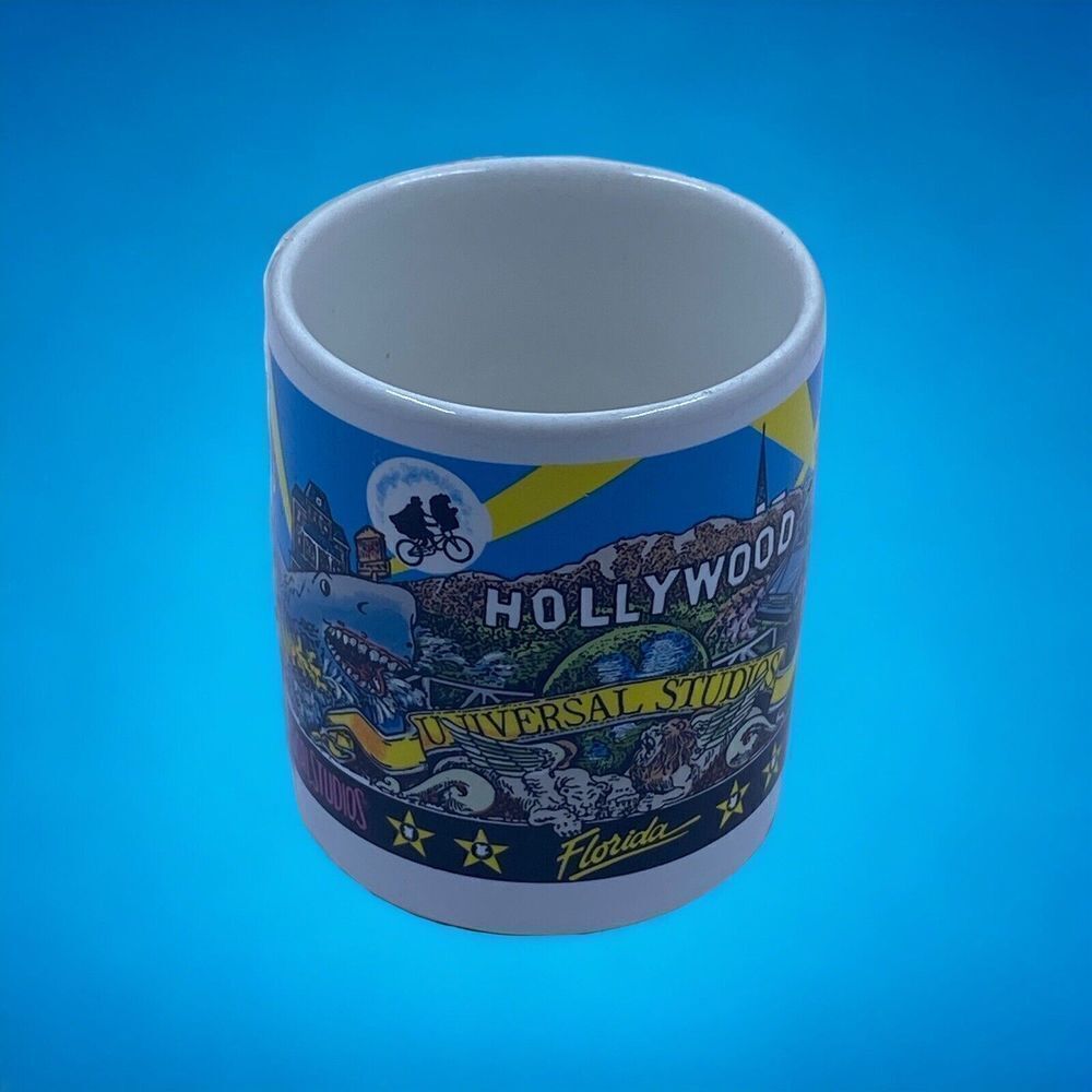 Vintage 1989 Universal Studios Florida Miniature Coffee Cup Mug 2.5" Tall